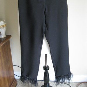 Gibson & Latimer Feather Trim Flat Front Trouser Pants Women size 4 waist 29 NEW